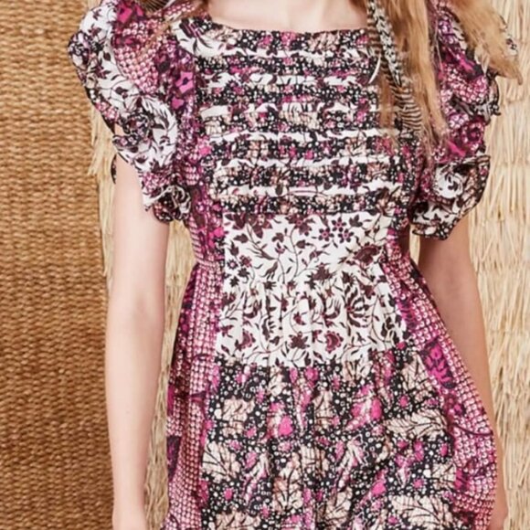 NWOT ULLA JOHNSON Zoya Midi Dress in Fuchsia XS $725 - Picture 4 of 9